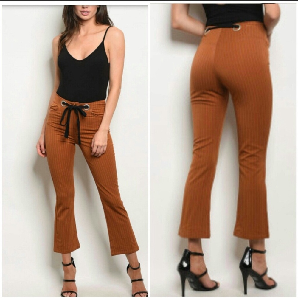 🌹CAMEL STRIPED PANTS🌹